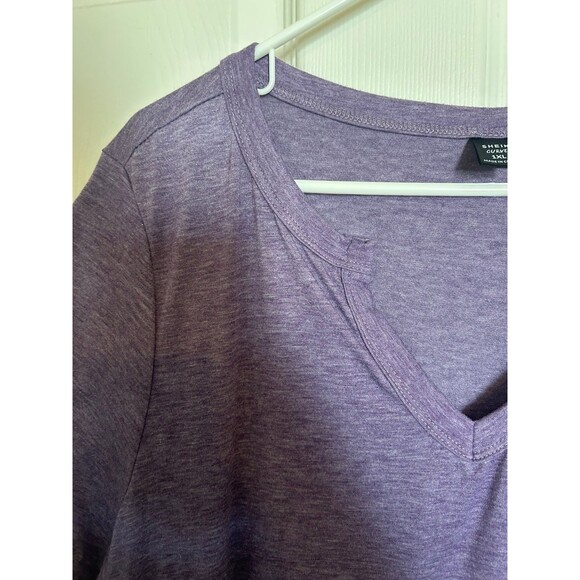 Women Summer Solid Color Notch V-Neck Short Sleeve Ruffle Hem Casual T-Shirt 1x - Picture 3 of 5